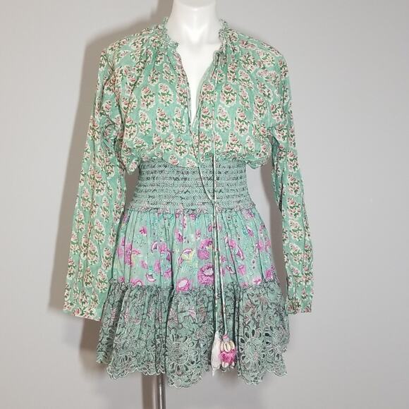 NWT Hemant & Nandita Hera Mini Dress in Mint Macaron - Picture 2 of 9